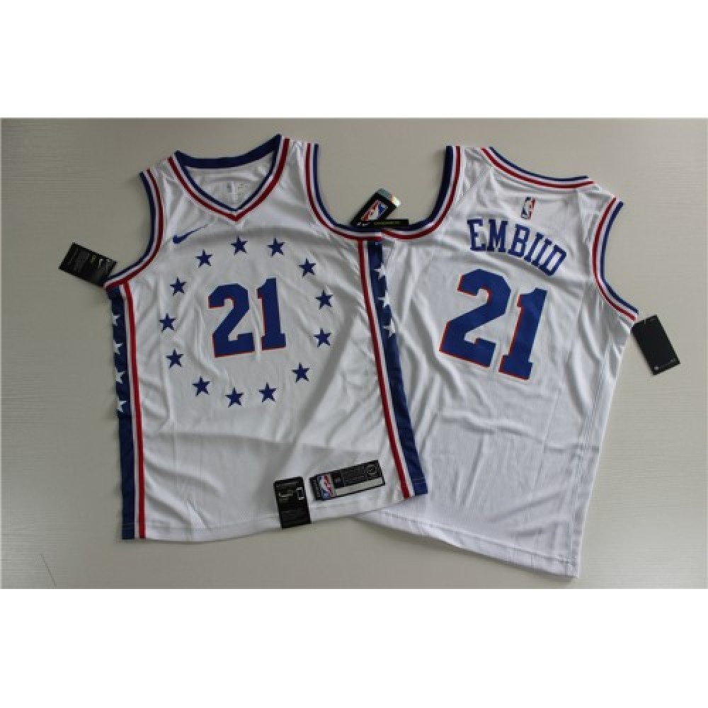 Men's Philadelphia 76ers Joel Embiid #21 White Swingman Jersey - City Edition-Pro Kit Vault | Brand New 26/27 Sports Jerseys